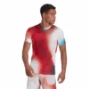 Adidas Men's Melbourne FreeLift Printed Top (White/Vivid Red/Black) -Racquetguys H67126 APP on model standard white