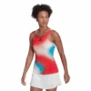 Adidas Women's Mel Y-Tank Top (White/Red/Blue) -Racquetguys HA7614 APP on model standard white
