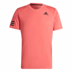 Adidas Men's 3 Stripes Club Top (Semi Turbo/Black) -Racquetguys HB9075 APP photo front white