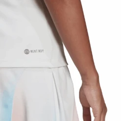 Adidas Women's Tennis Y-Tank Top (White) -Racquetguys HF0842 APP on model detail 2 white