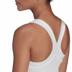 Adidas Women's Tennis Y-Tank Top (White) -Racquetguys HF0842 APP on model detail 3 white