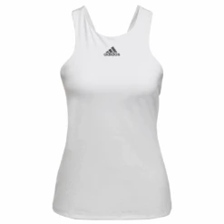 Adidas Women's Tennis Y-Tank Top (White) -Racquetguys HF0842 APP photo front center white