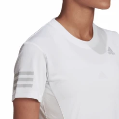 Adidas Women's Club Tennis Top (White/Grey Two) -Racquetguys HF1783 APP on model detail 1 white