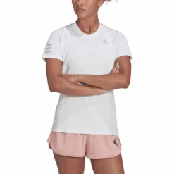 Adidas Women's Club Tennis Top (White/Grey Two) -Racquetguys HF1783 APP on model front white