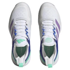 Adidas Adizero Ubersonic 4 Women's Tennis Shoe (White) -Racquetguys HQ8390 3 FOOTWEAR Photography TopPortraitView transparent 1