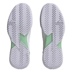 Adidas Adizero Ubersonic 4 Women's Tennis Shoe (White) -Racquetguys HQ8390 4 FOOTWEAR Photography BottomView transparent 1