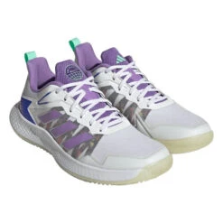 Adidas Defiant Speed Women's Tennis Shoe (White) 10 Adidas Defiant Speed Women's Tennis Shoe (White) -Racquetguys HQ8459 6 FOOTWEAR Photography FrontLateralTopView transparent