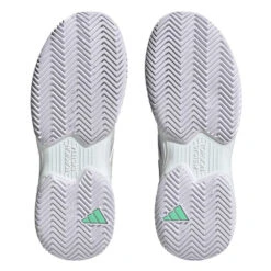 Adidas CourtJam Control Women's Tennis Shoe (Blue/White) -Racquetguys HQ8471 4 FOOTWEAR Photography BottomView transparent