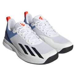 Adidas Courtflash Speed Men's Tennis Shoe (White/Black) -Racquetguys HQ8481 6 FOOTWEAR Photography FrontLateralTopView transparent