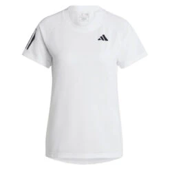 Adidas Women's Club 3 Stripe Top (White) -Racquetguys HS1449 2 APPAREL Photography FrontCenterView transparent