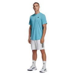 Adidas Men's Club 3 Stripe 7-inch Short (White) -Racquetguys HS3251 6 APPAREL OnModel StandardOutfitView transparent