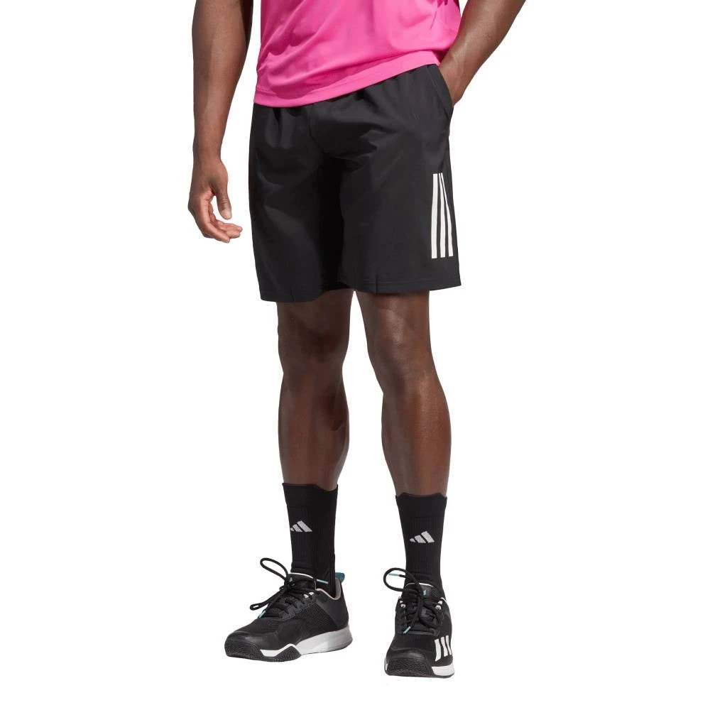 Adidas Men's 3 Stripe 7-inch Club Short (Black) 3 Adidas Men's 3 Stripe 7-inch Club Short (Black)