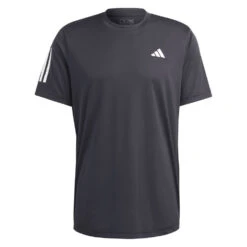 Adidas Men's Club 3 Stripe Top (Black) -Racquetguys HS3262 2 APPAREL Photography FrontCenterView transparent