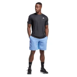 Adidas Men's Club 3 Stripe Top (Black) -Racquetguys HS3262 6 APPAREL OnModel WalkingView transparent