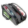 Wilson Super Tour 15 Pack Racquet Bag (Black/Green) -Racquetguys IMG 2945