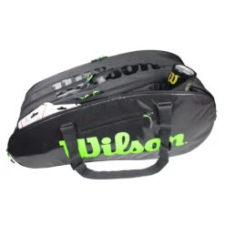 Wilson Super Tour 15 Pack Racquet Bag (Black/Green) -Racquetguys IMG 2948