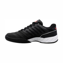 K-Swiss BigShot Light 4 Men's Tennis Shoe (Black/White/Red) -Racquetguys K SwissBigShotLight4Black3