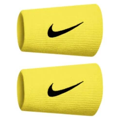Nike Tennis Premier Doublewide Wristband (Yellow Strike/Black)