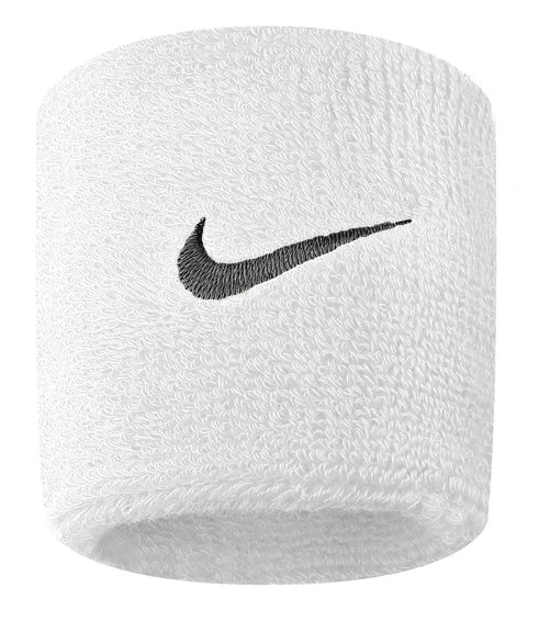 Nike Swoosh Wristbands (White/Black) 3 Nike Swoosh Wristbands (White/Black)