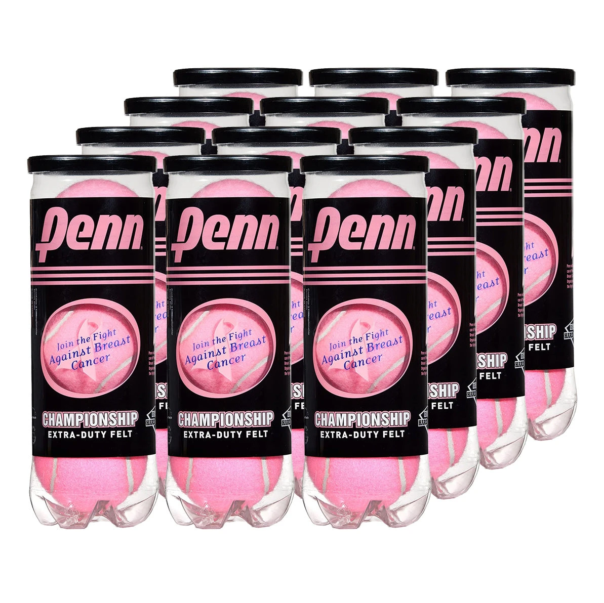 Penn Championship Pink Tennis Balls - 12 Can Case 3 Penn Championship Pink Tennis Balls - 12 Can Case