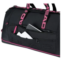 Head Coco Duffel 8 Pack Racquet Bag (Black/Pink) -Racquetguys Presentation 283651 Coco Duffle Bag BKPK 4 1