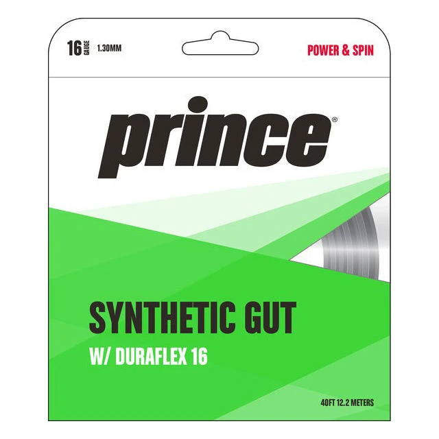 Prince Synthetic Gut 16/1.30 Duraflex Tennis String (Black) 3 Prince Synthetic Gut 16/1.30 Duraflex Tennis String (Black)