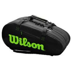 Wilson Super Tour 15 Pack Racquet Bag (Black/Green) -Racquetguys WR8004101001 Super Tour 3 Comp BKGR Back