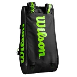 Wilson Super Tour 15 Pack Racquet Bag (Black/Green) -Racquetguys WR8004101001 Super Tour 3 Comp BKGR Removable Straps Detail2