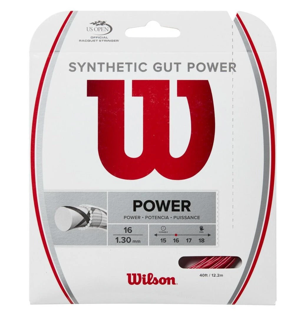 Wilson Synthetic Gut Power 16/1.30 Tennis String (Red) 3 Wilson Synthetic Gut Power 16/1.30 Tennis String (Red)