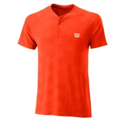 Wilson Men's Power Seamless Henley (Tangerine Tango)