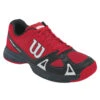 Wilson Rush Pro Junior Tennis Shoe (Red/Black) -Racquetguys WRS320340 JR RUSH PRO WILSON RED BLACK COAL