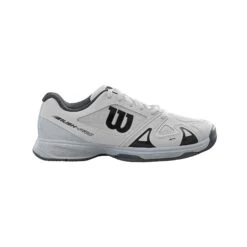Wilson Rush Pro 2.5 Junior Tennis Shoe (White/Pearl) -Racquetguys WRS322490 Rush Pro Jr 2.5 White PearlBlue Black Side