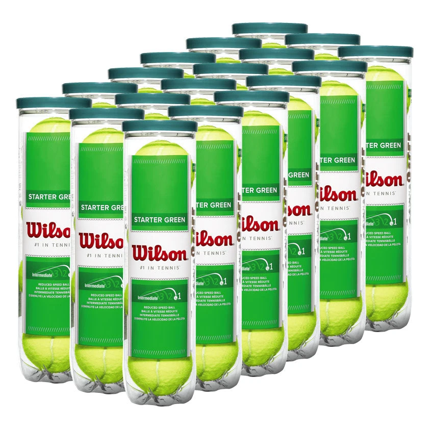 Wilson Starter Play Green Dot Junior Tennis Balls - 18 Can Case 3 Wilson Starter Play Green Dot Junior Tennis Balls - 18 Can Case