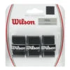Wilson Pro Sensation Overgrip 3 Pack (Black) -Racquetguys Wilson Pro Overgrip Sensation Black 1 RacquetGuys