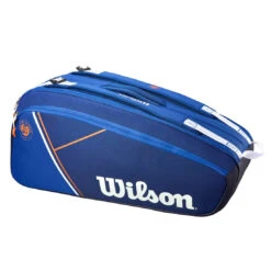 Wilson Super Tour 9 Pack Roland Garros Racquet Bag (Blue/Clay) 11 Wilson Super Tour 9 Pack Roland Garros Racquet Bag (Blue/Clay) -Racquetguys Wilson Roland Garros Super Tour 9PK Blue Orange 3