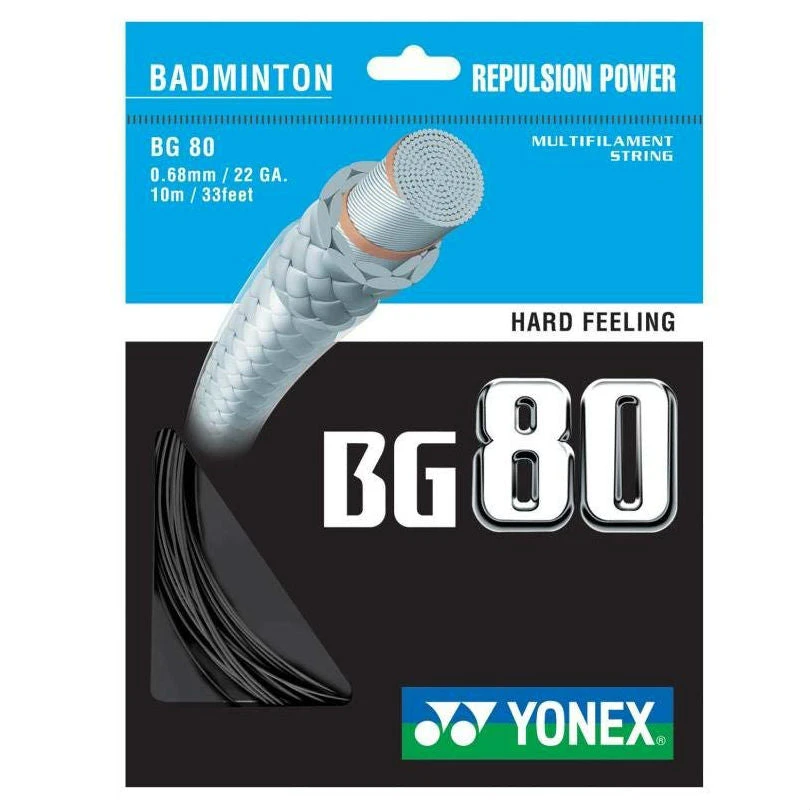 Yonex BG 80 Badminton String (Black) 3 Yonex BG 80 Badminton String (Black)