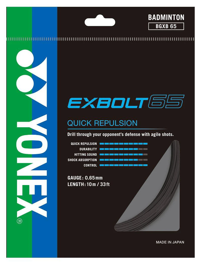Yonex BG Exbolt 65 Badminton String (Black) 3 Yonex BG Exbolt 65 Badminton String (Black)