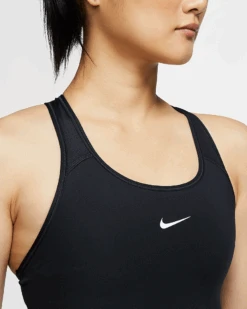 Nike Women's Dri-FIT Swoosh Medium Support 1 Piece Pad Sports Bra (Black/White) -Racquetguys dri fit swoosh support 1 piece pad sports bra mx9N8j b4b9eceb e6e5 4fba 9e70 4fb4905afae9