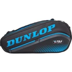 Dunlop PSA 12 Racquet Squash Bag (Black/Blue) -Racquetguys dunlop psa squash 12 rkt bag black blue side 480x480 da62cfcd aa59 4983 a873 aec2149635a5