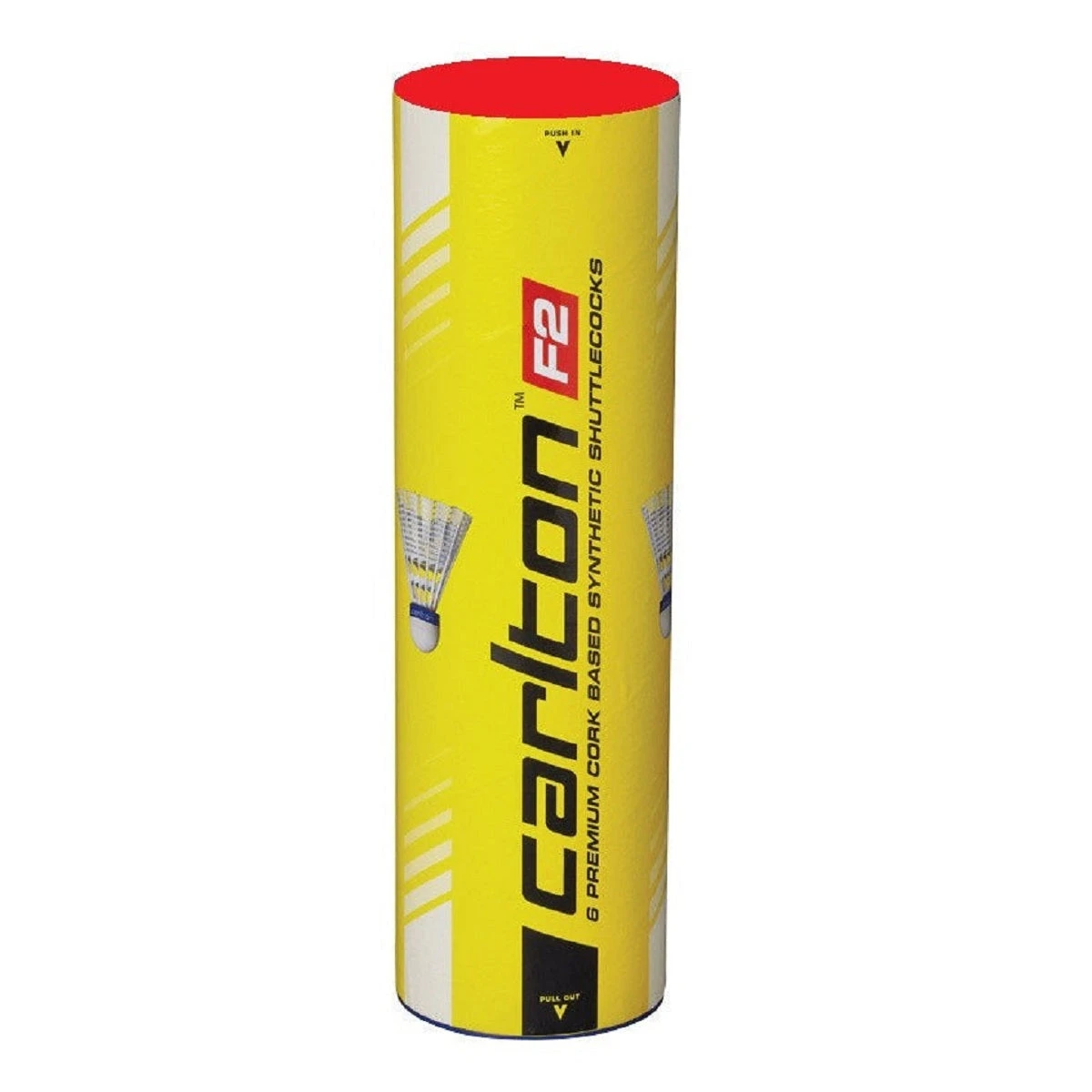 Carlton F2 Nylon Badminton Shuttlecocks (Yellow) (Red Cap) 3 Carlton F2 Nylon Badminton Shuttlecocks (Yellow) (Red Cap)