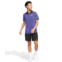 Nike Men's Dri-FIT Advantage Slam Polo (Purple/Black/White) -Racquetguys nikecourt dri fit adv slam tennis polo kX1H72 4