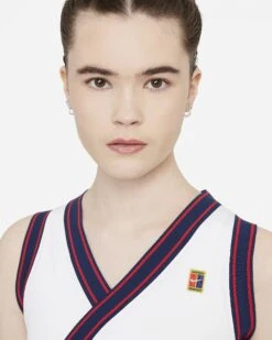 Nike Women's Dri-FIT Slam Dress (White/Binary Blue) -Racquetguys nikecourt dri fit slam womens tennis dress tT8dbn 0dccc3f9 f96d 48ce 9fdf b3f1839631e3