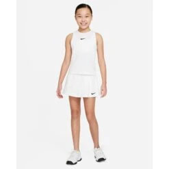 Nike Girls Dri-FIT Victory Flouncy Skirt (White/Black) -Racquetguys nikecourt victory older tennis skirt X2H05f 5