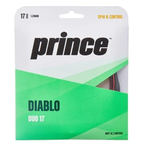 Prince Diablo Duo 17/1.25 Tennis String (Black/Red) 3 Prince Diablo Duo 17/1.25 Tennis String (Black/Red)