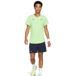 Nike Men's Rafa Dri-FIT Challenger Top (Lime/Black) -Racquetguys rafa challenger short sleeve tennis top qS5pXx 3