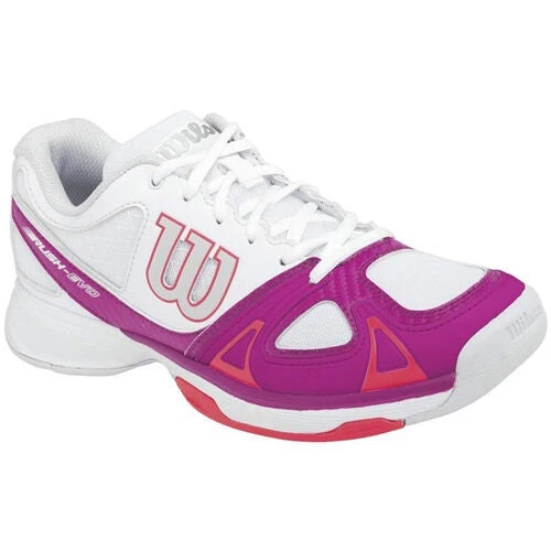 Wilson Rush Evo Womens Tennis Shoe (White/Pink/Red) 3 Wilson Rush Evo Womens Tennis Shoe (White/Pink/Red)